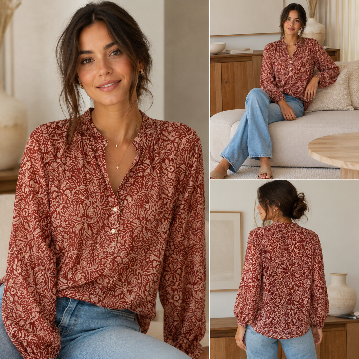 Maroon Mandala Medallion Tunic
