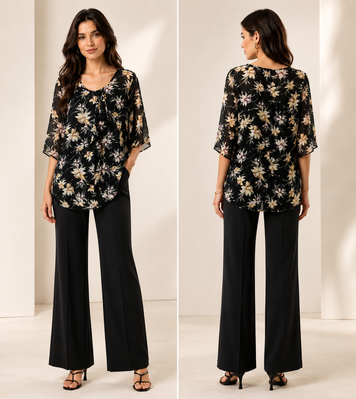 Berry Abstract Leopard Print Sheer Blouse
