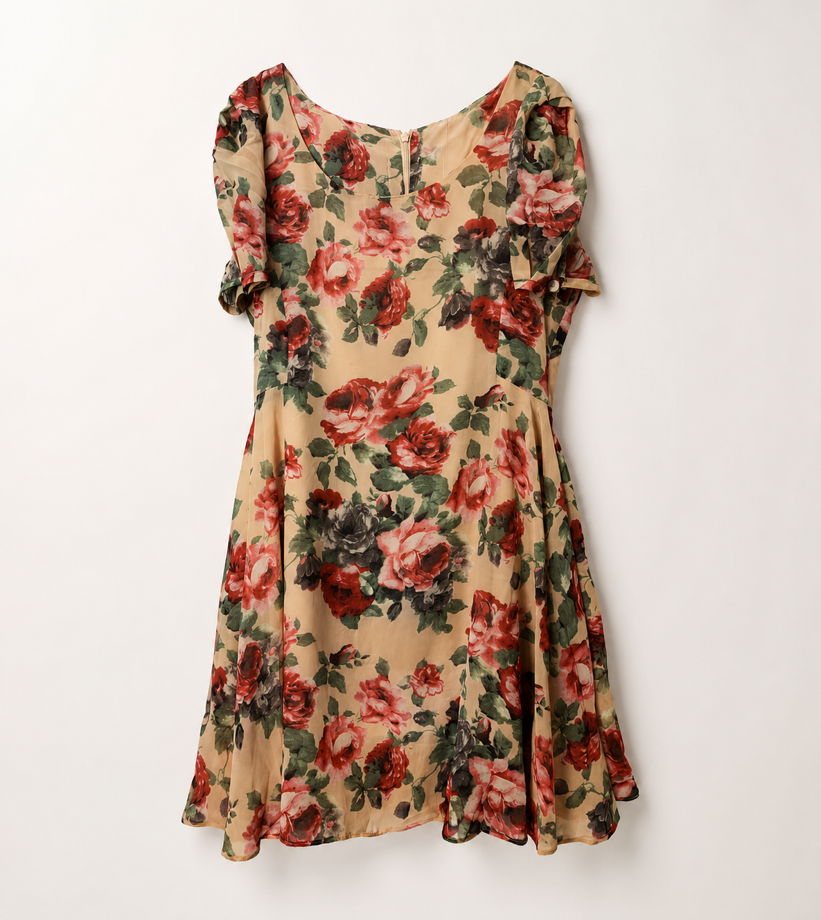Tropical Paradise Navy Fit-and-Flare Dress