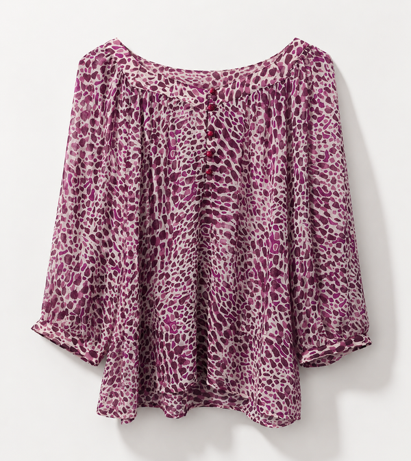 Enchanted Garden Cascading Vine Print Blouse