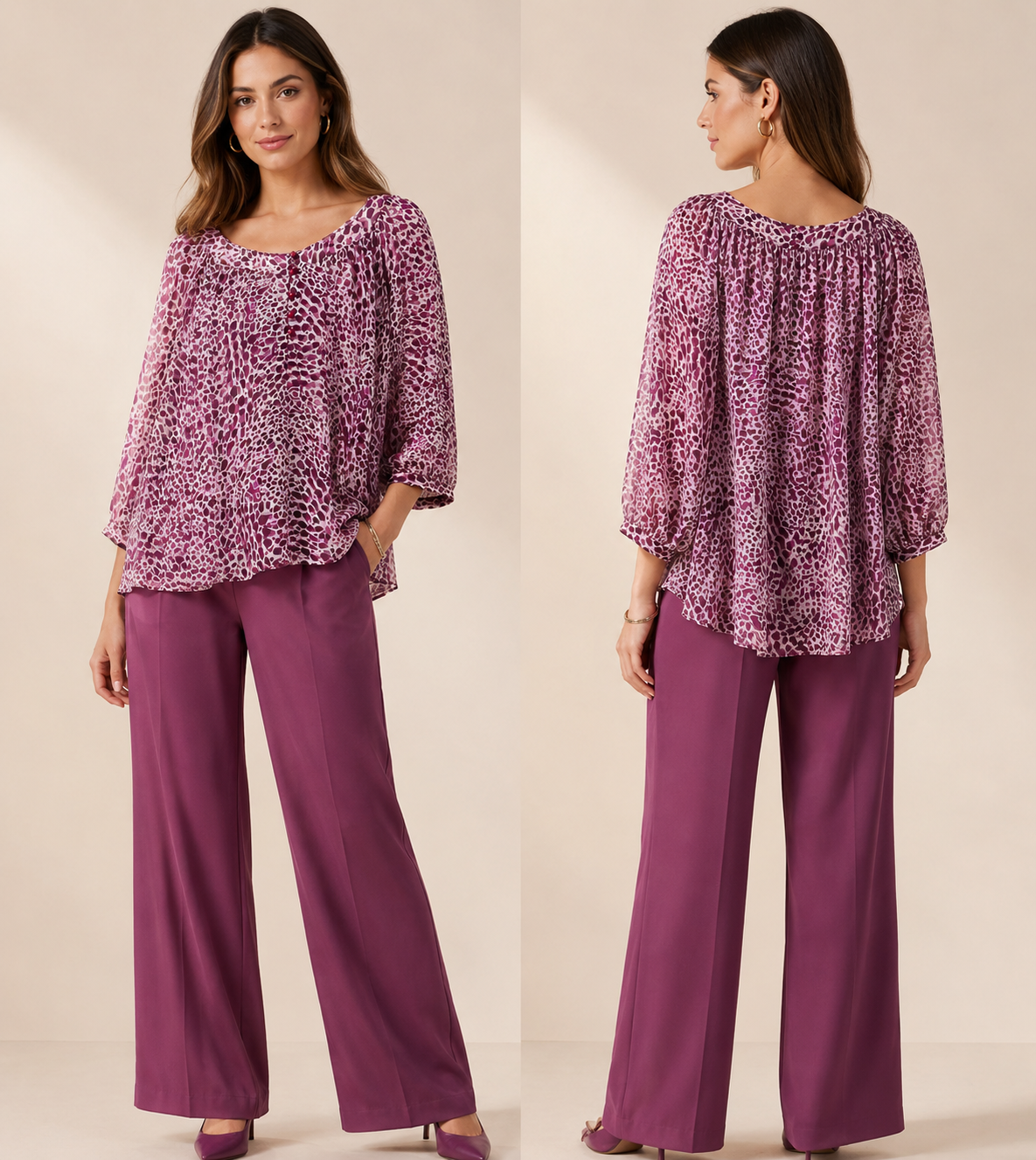 Enchanted Garden Cascading Vine Print Blouse